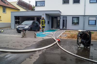 Grossbottwar: Brennender Waeschetrockner ruft die Feuerwehr auf den Plan